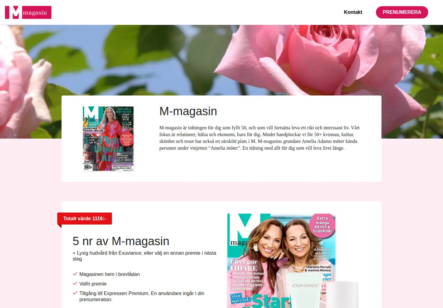 Captured homepage of m-magasin.se in the current scan