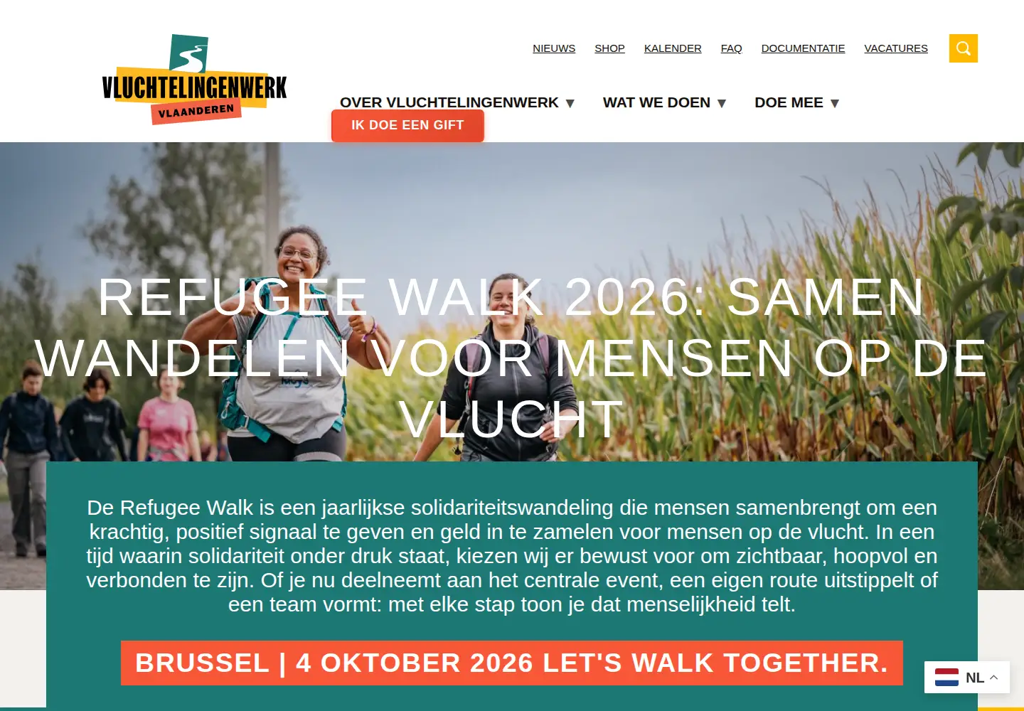 Screenshot of vluchtelingenwerk.be