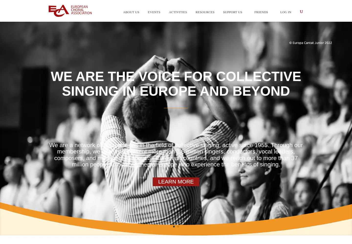 Captured homepage of europeanchoralassociation.org in the current scan