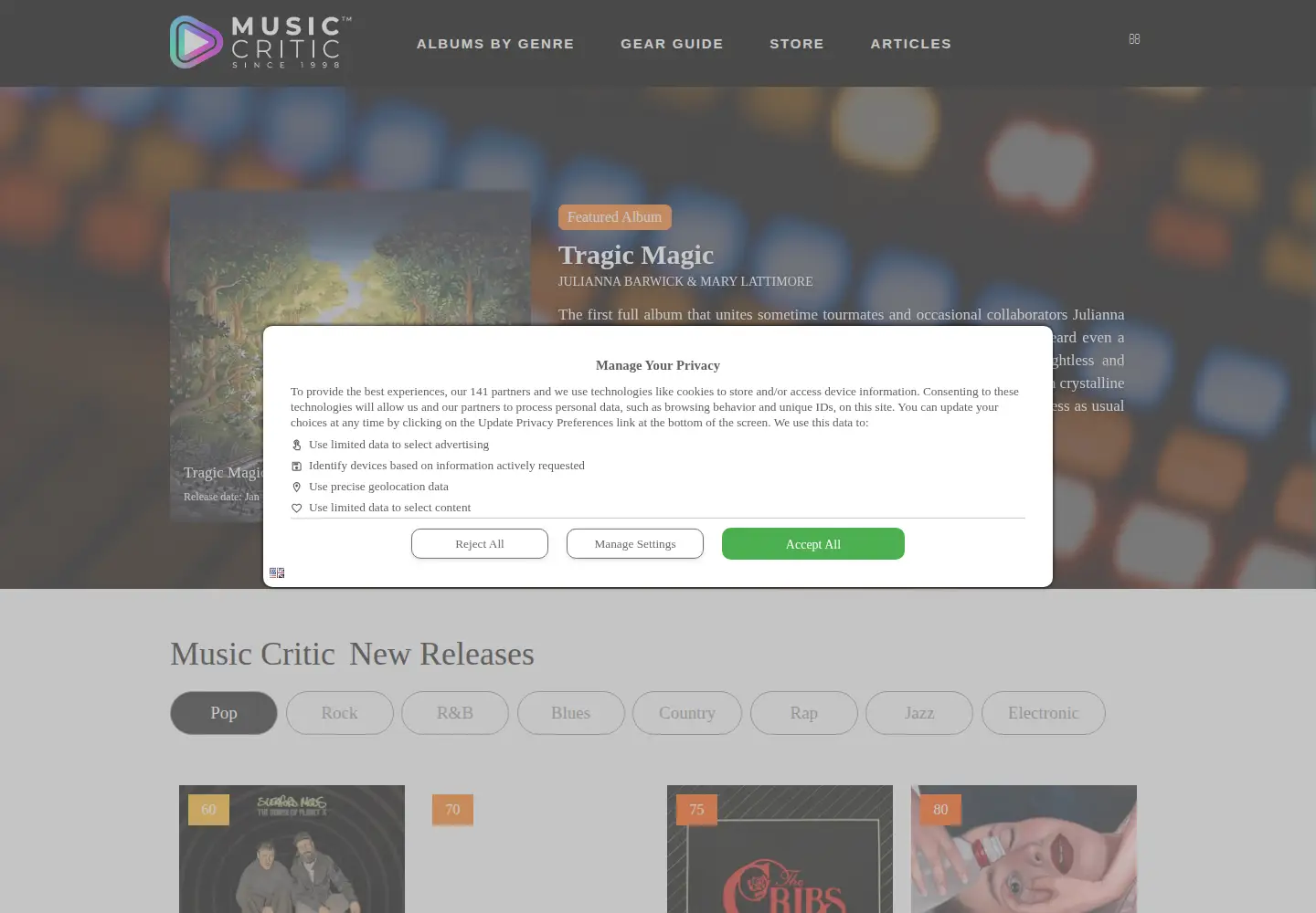 Screenshot of musicishere.com