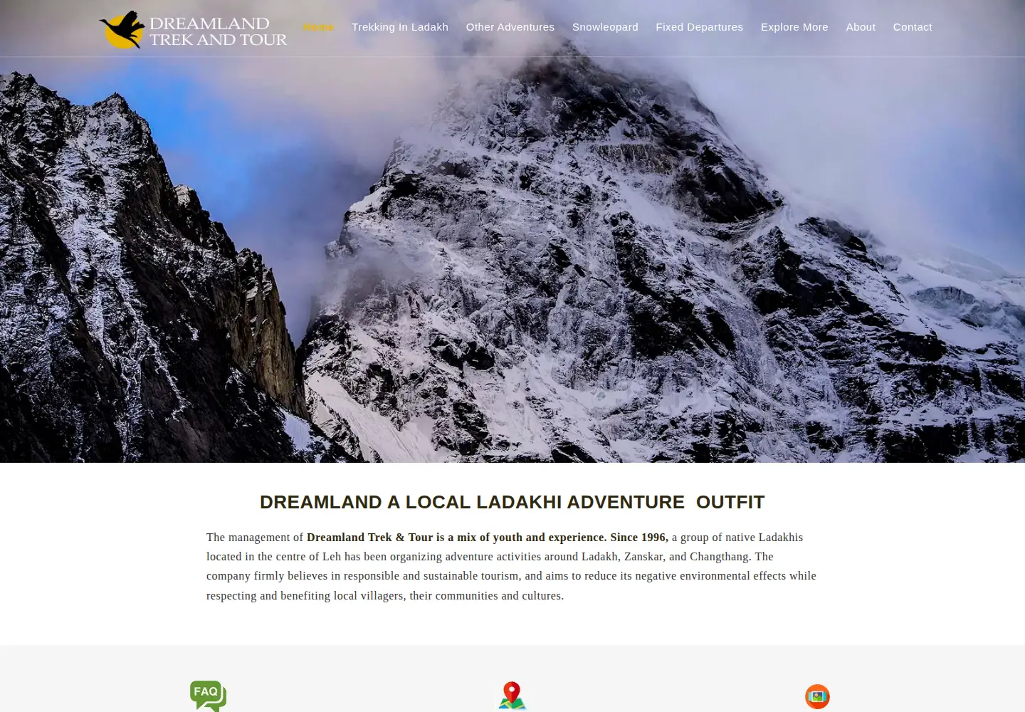 Screenshot of dreamladakh.com