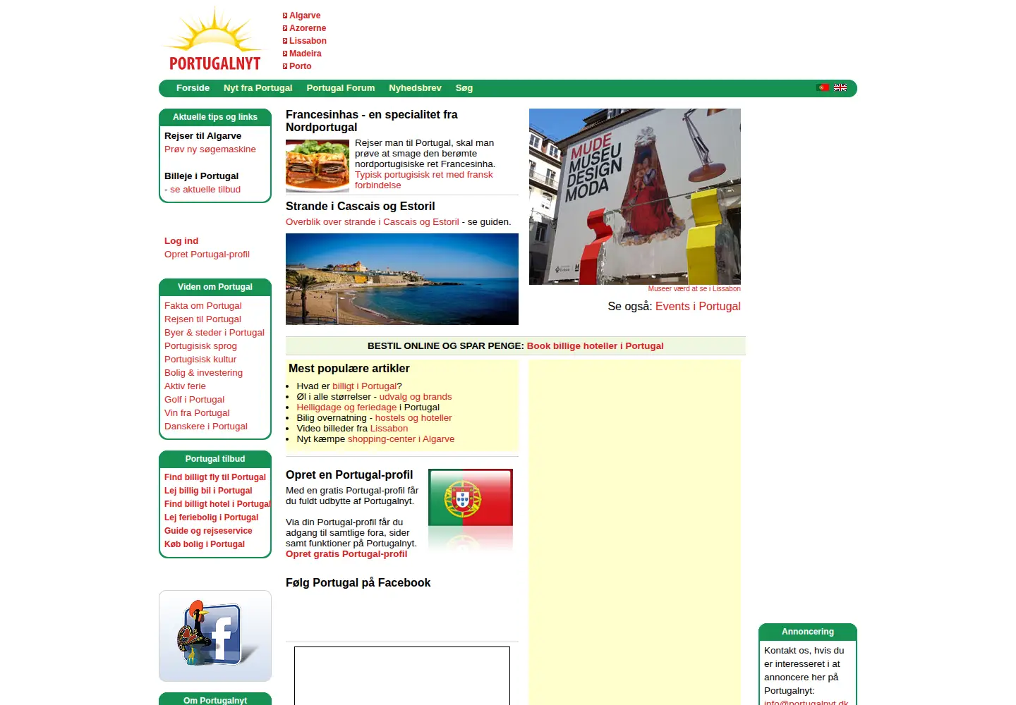 Screenshot of portugalnyt.dk
