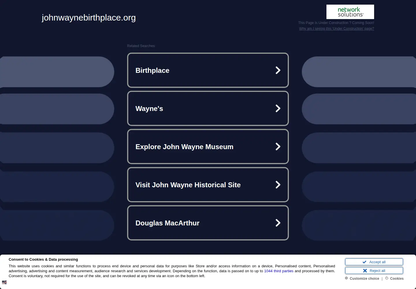 Screenshot of johnwaynebirthplace.org