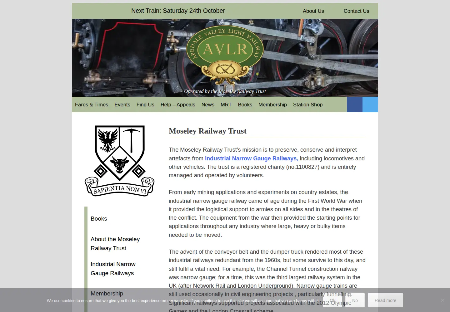 Screenshot of mrt.org.uk