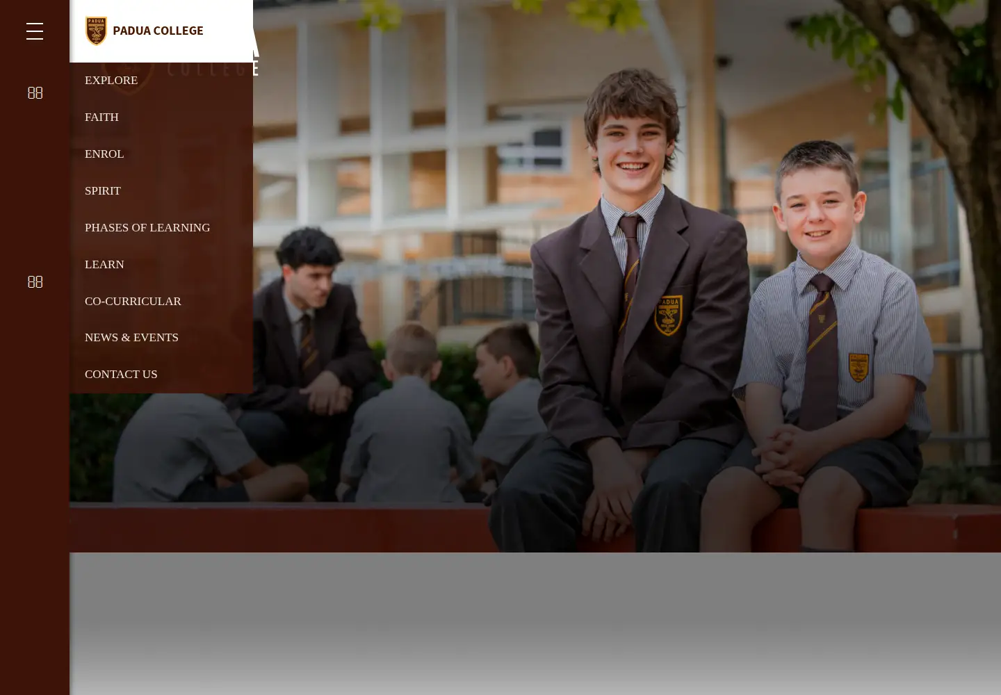 Captured homepage of padua.qld.edu.au in the current scan