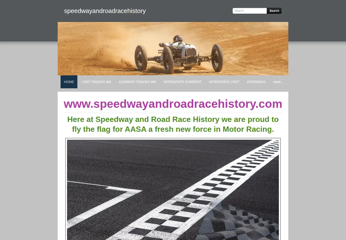 Screenshot of speedwayandroadracehistory.com