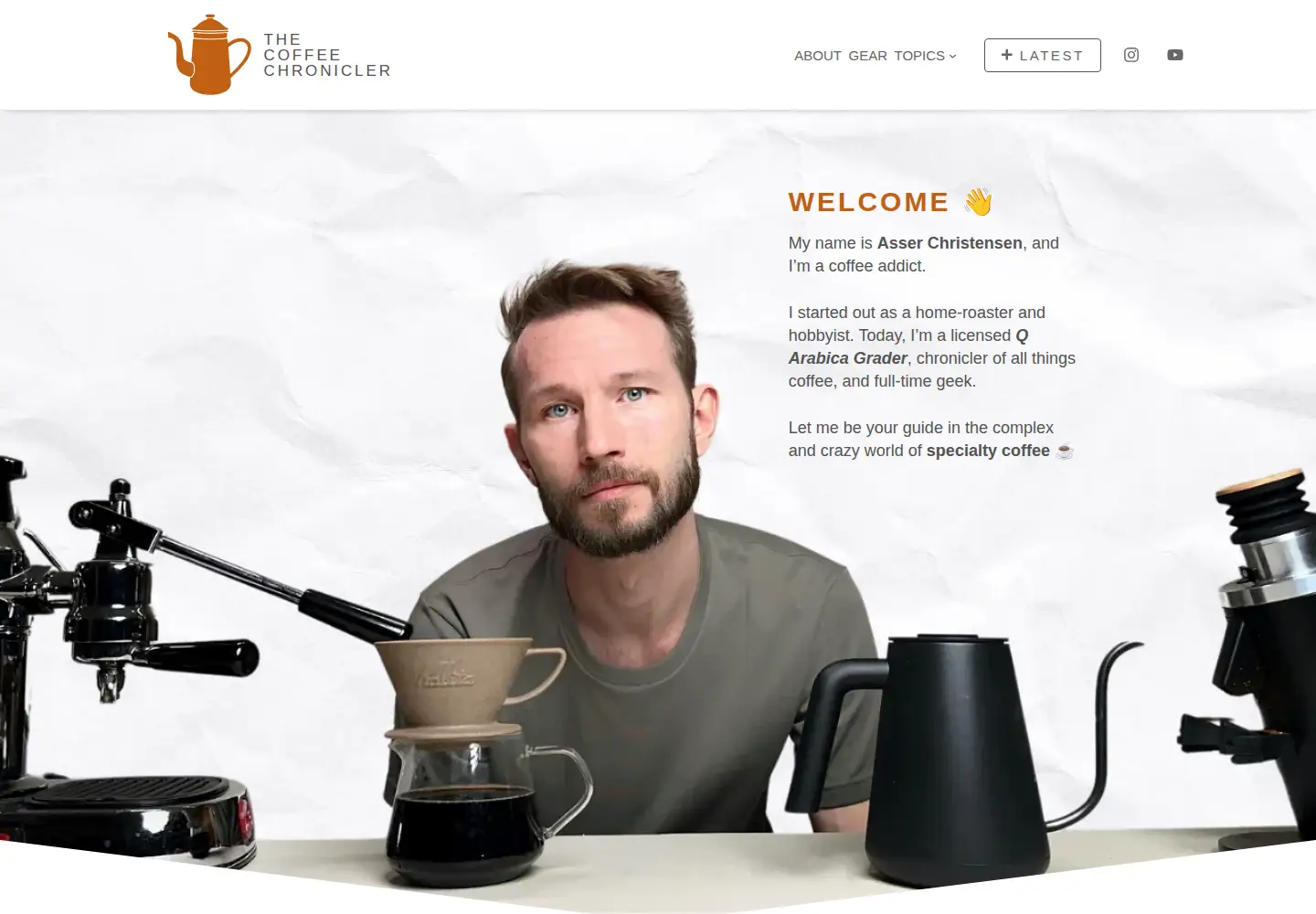 Screenshot of coffeechronicler.com