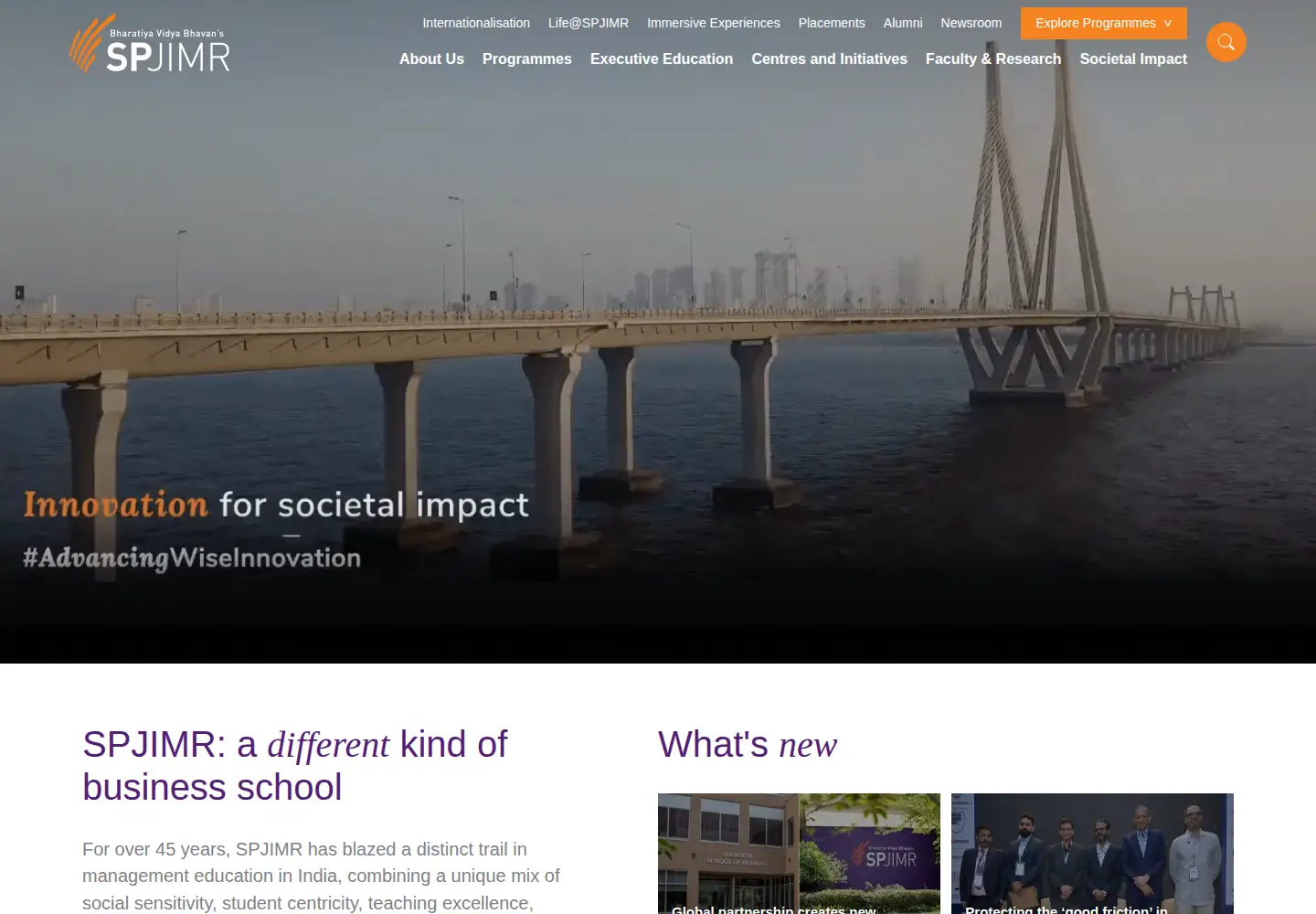 Screenshot of spjimr.org