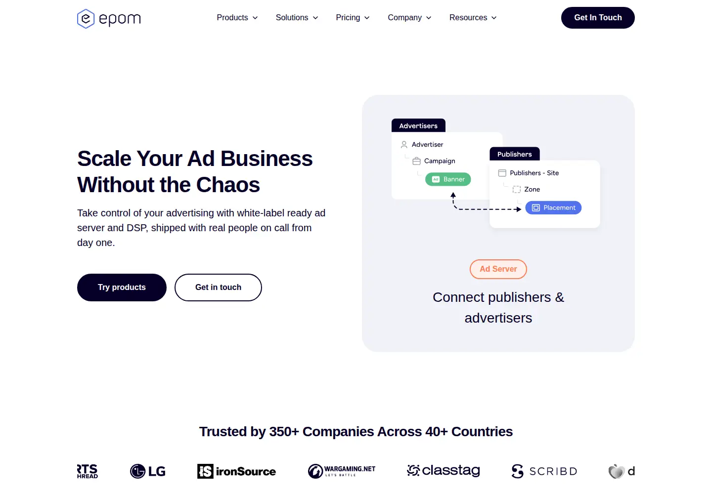 Screenshot of epom.com