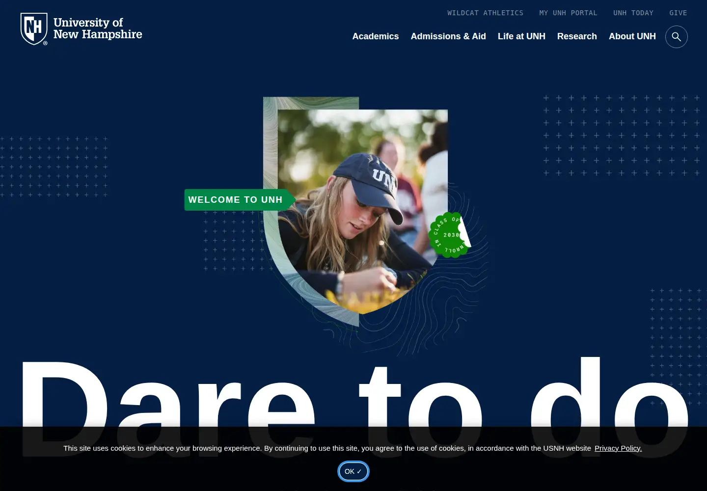 Screenshot of unh.edu
