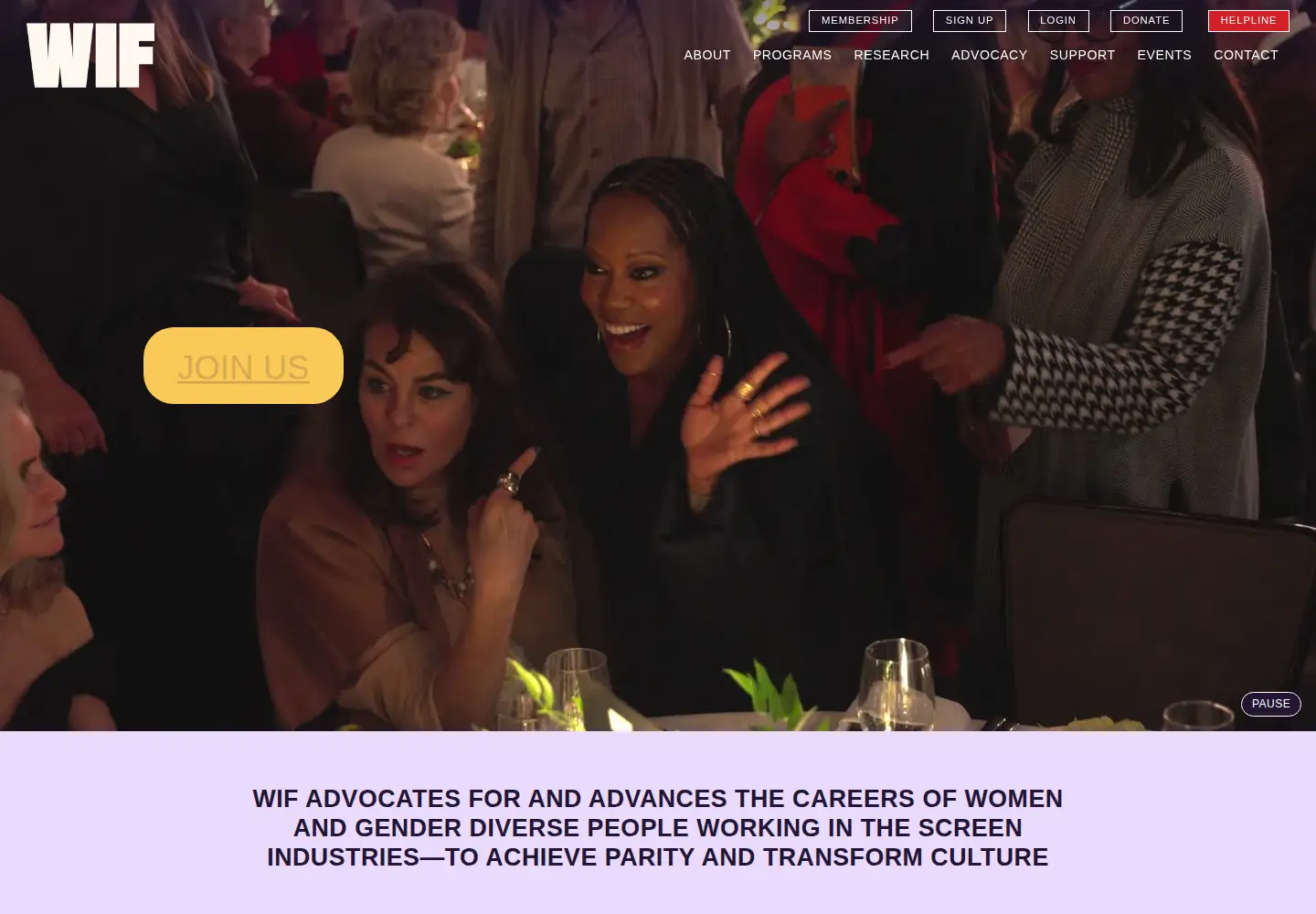 Captured homepage of wif.org in the current scan