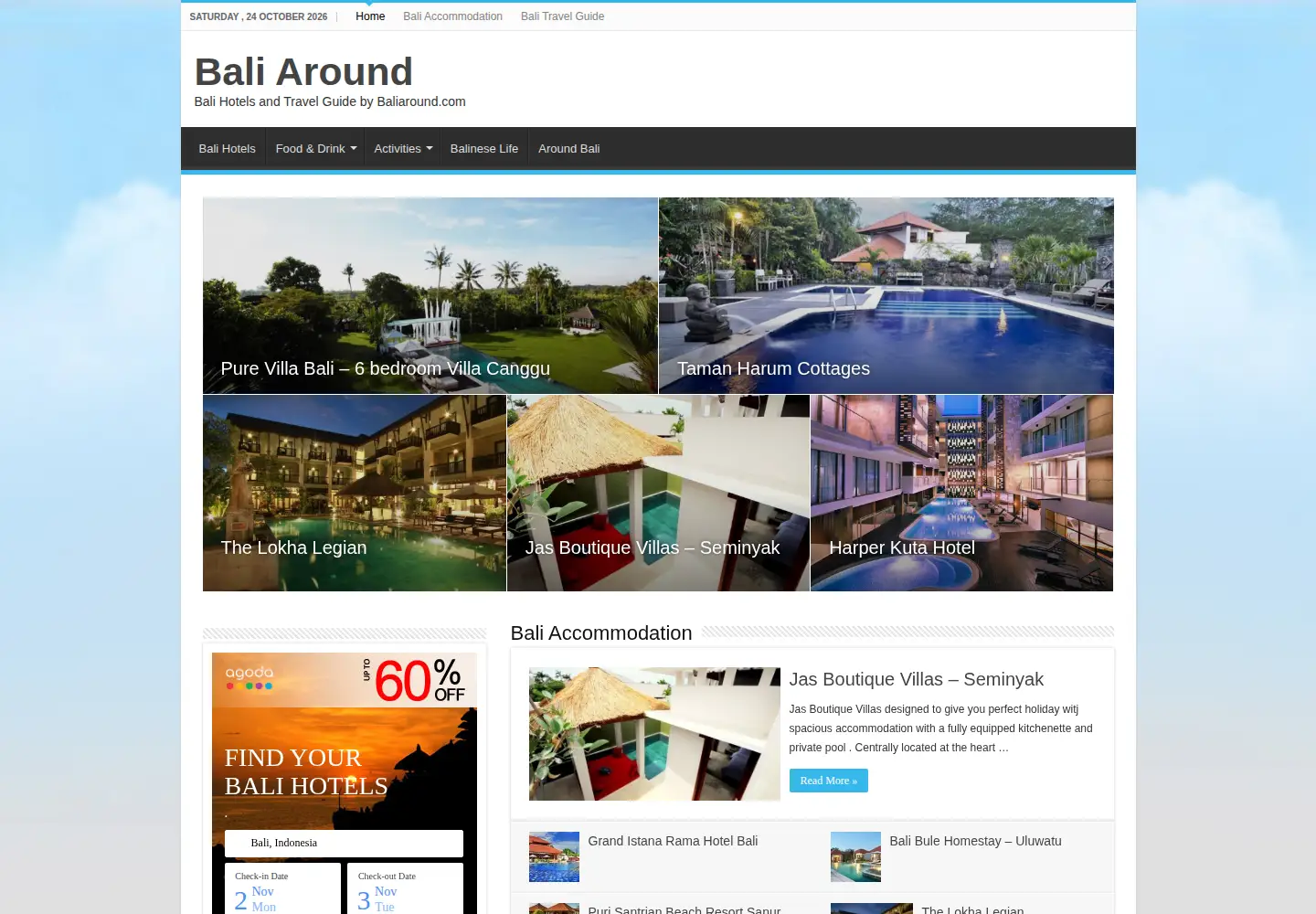 Screenshot of baliaround.com