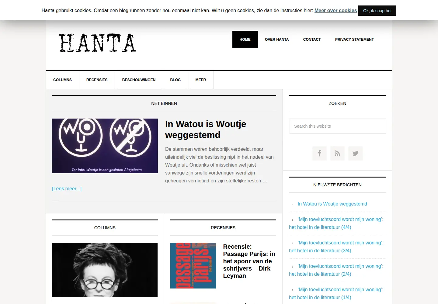 Screenshot of hanta.nl