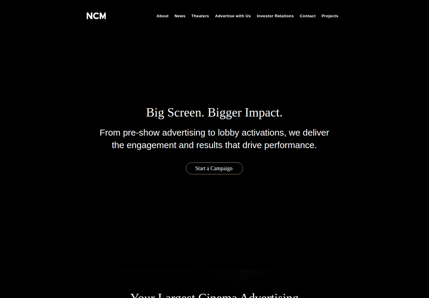 Captured homepage of ncm.com in the current scan