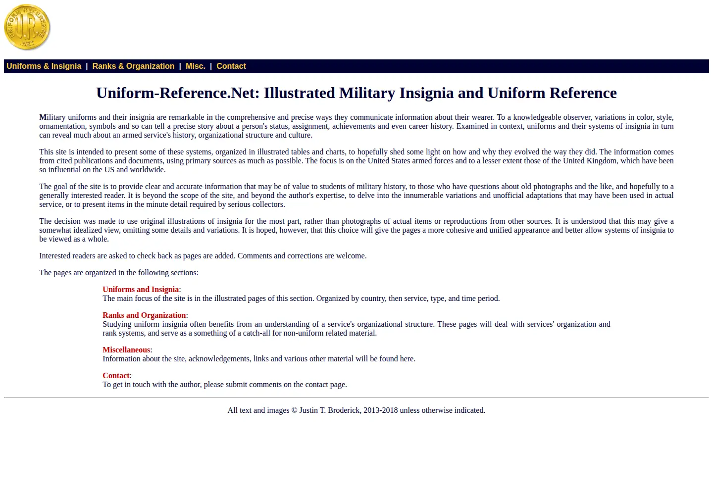 Captured homepage of uniform-reference.net in the current scan