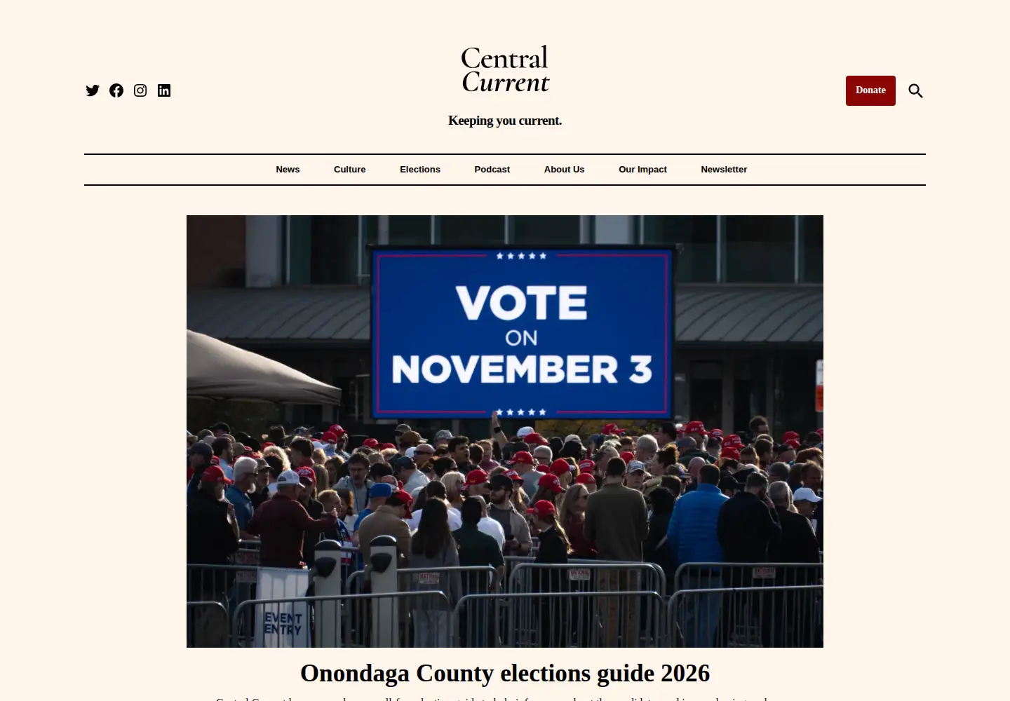 Screenshot of centralcurrent.org