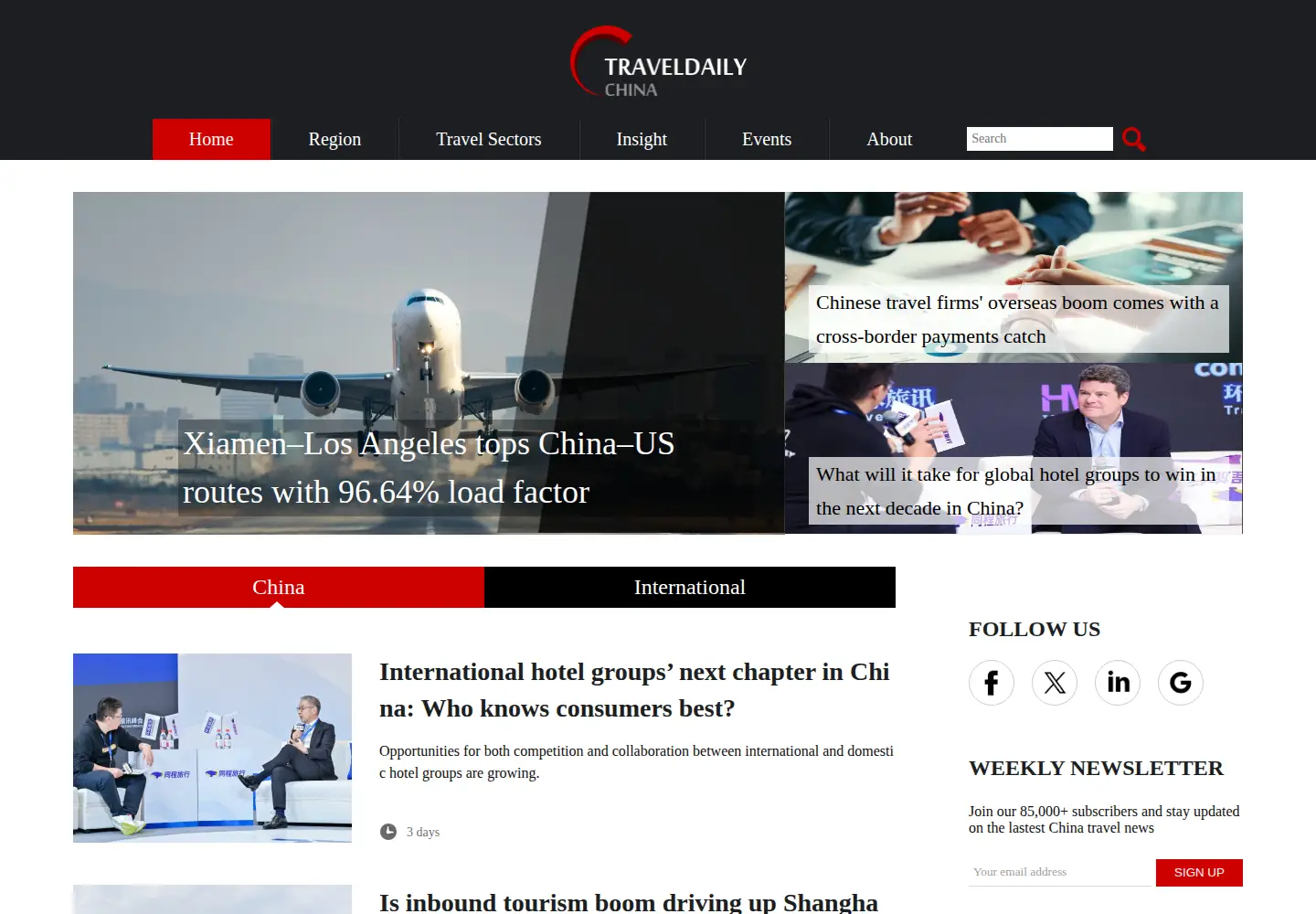 Screenshot of chinatravelnews.com
