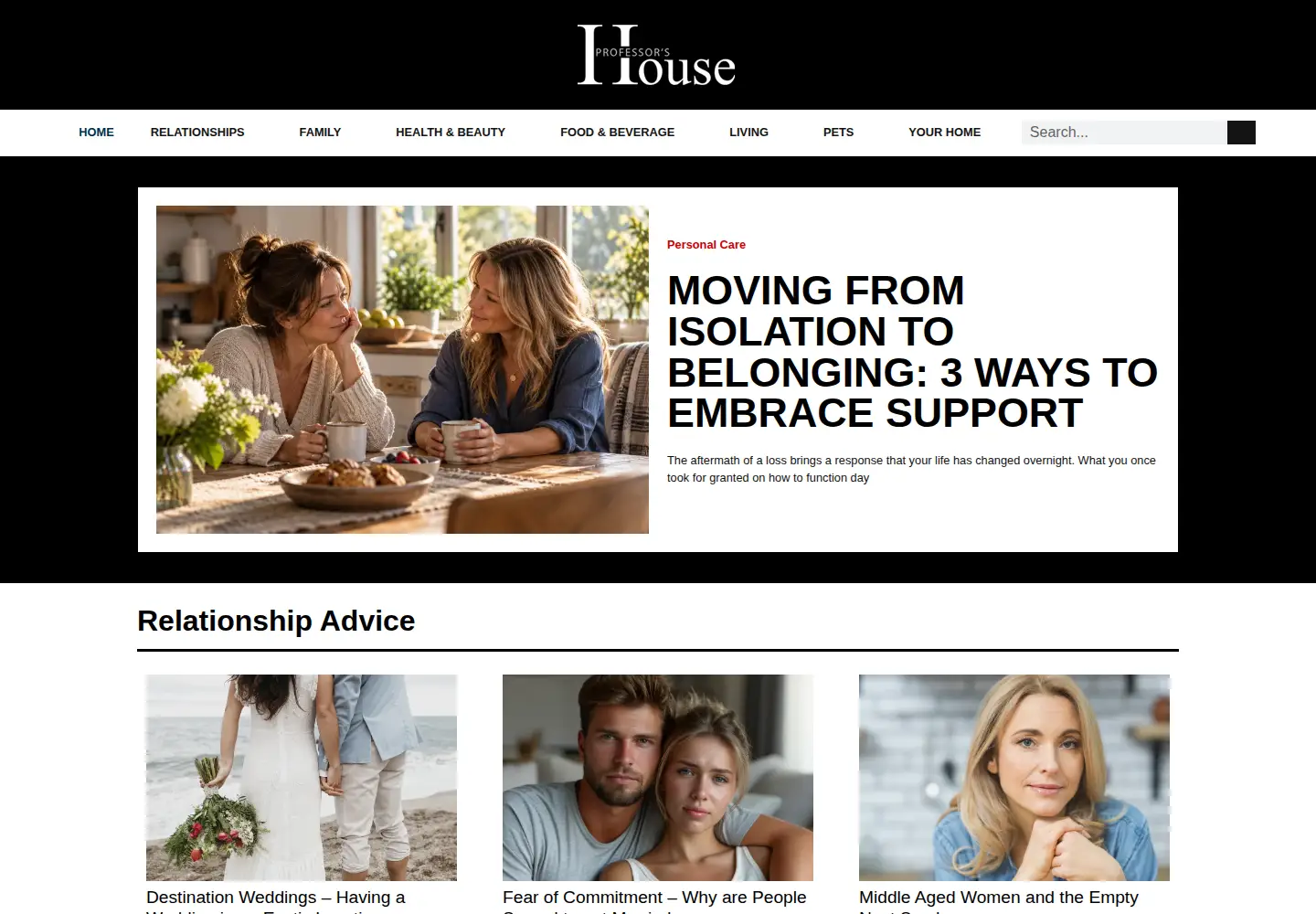 Captured homepage of professorshouse.com in the current scan