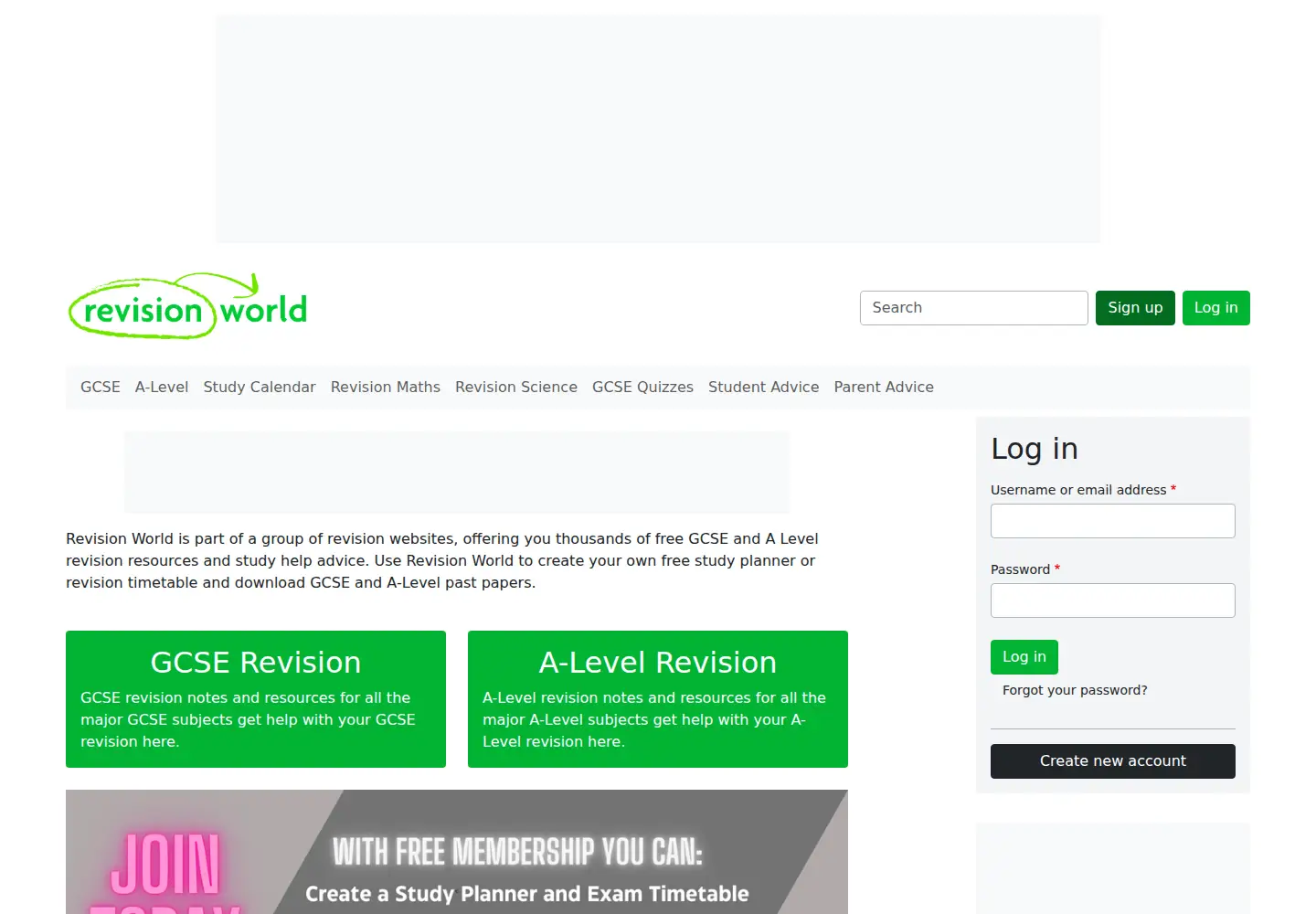 Captured homepage of revisionworld.co.uk in the current scan