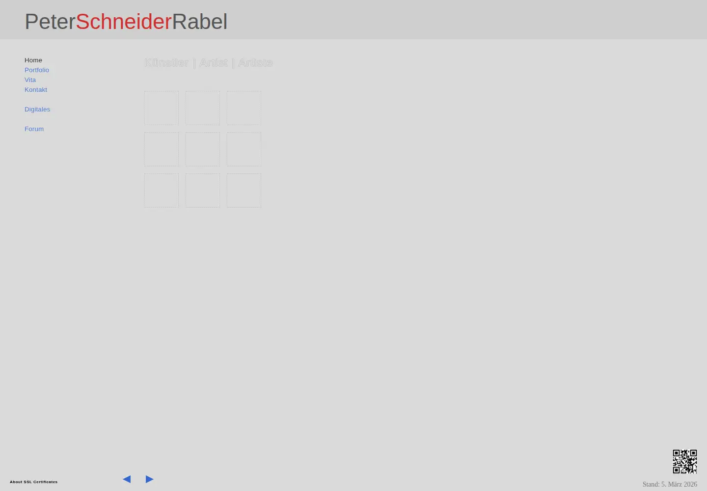 Captured homepage of psrabel.com in the current scan
