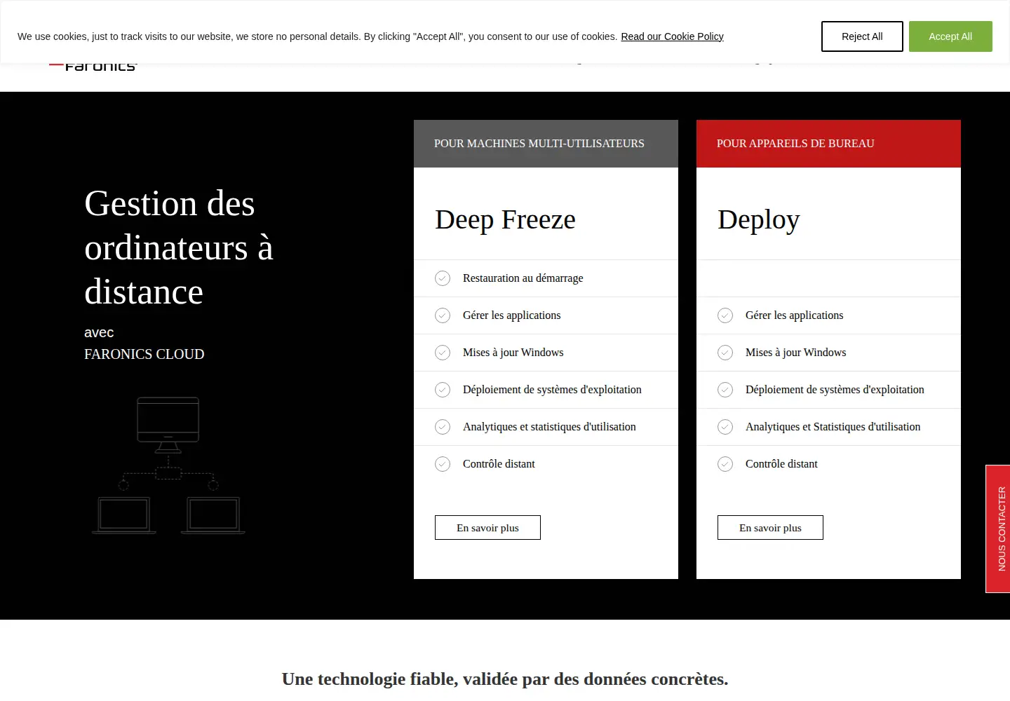 Screenshot of faronics.com