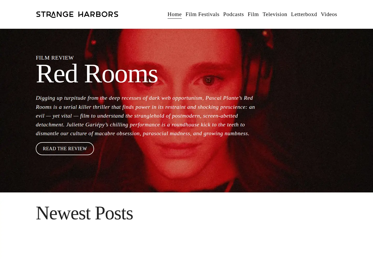 Screenshot of strangeharbors.com