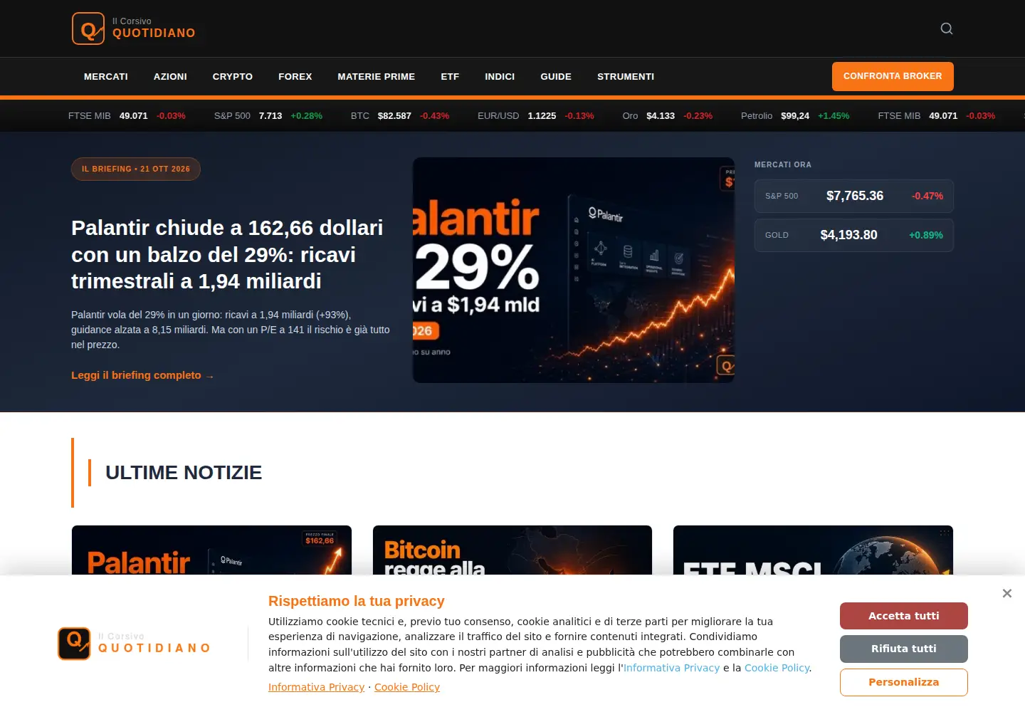 Screenshot of ilcorsivoquotidiano.net