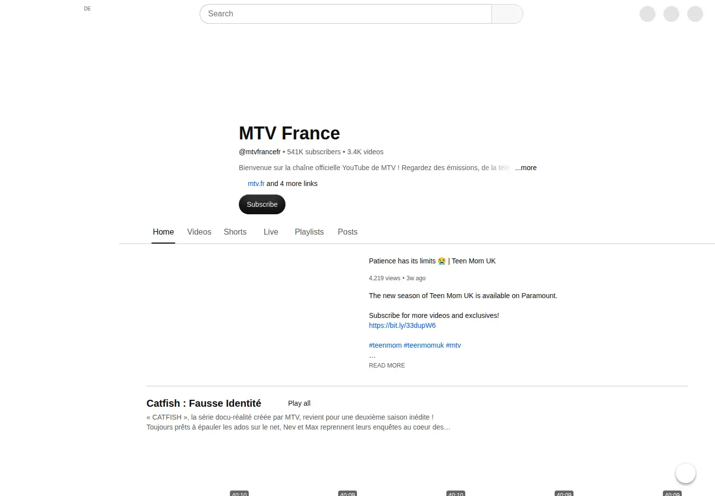 Screenshot of mtvla.com
