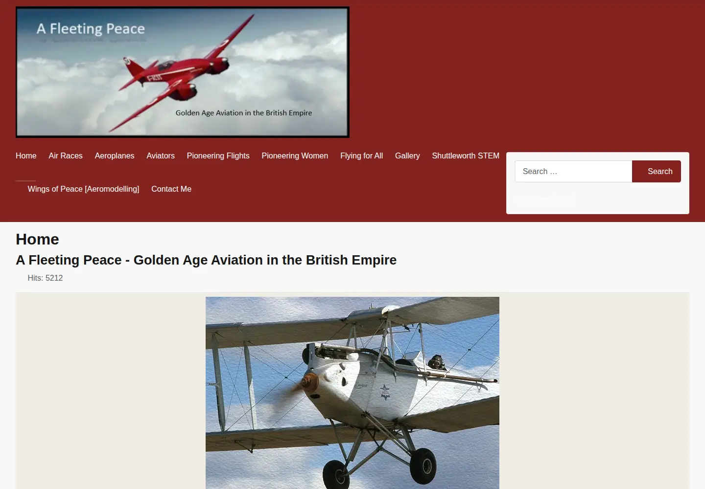 Captured homepage of afleetingpeace.org in the current scan