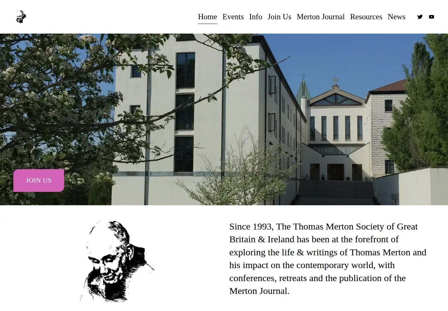 Screenshot of thomasmertonsociety.org.uk