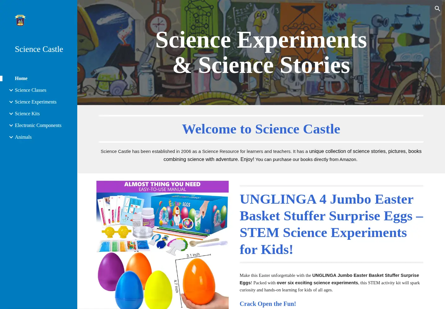 Screenshot of sciencecastle.com