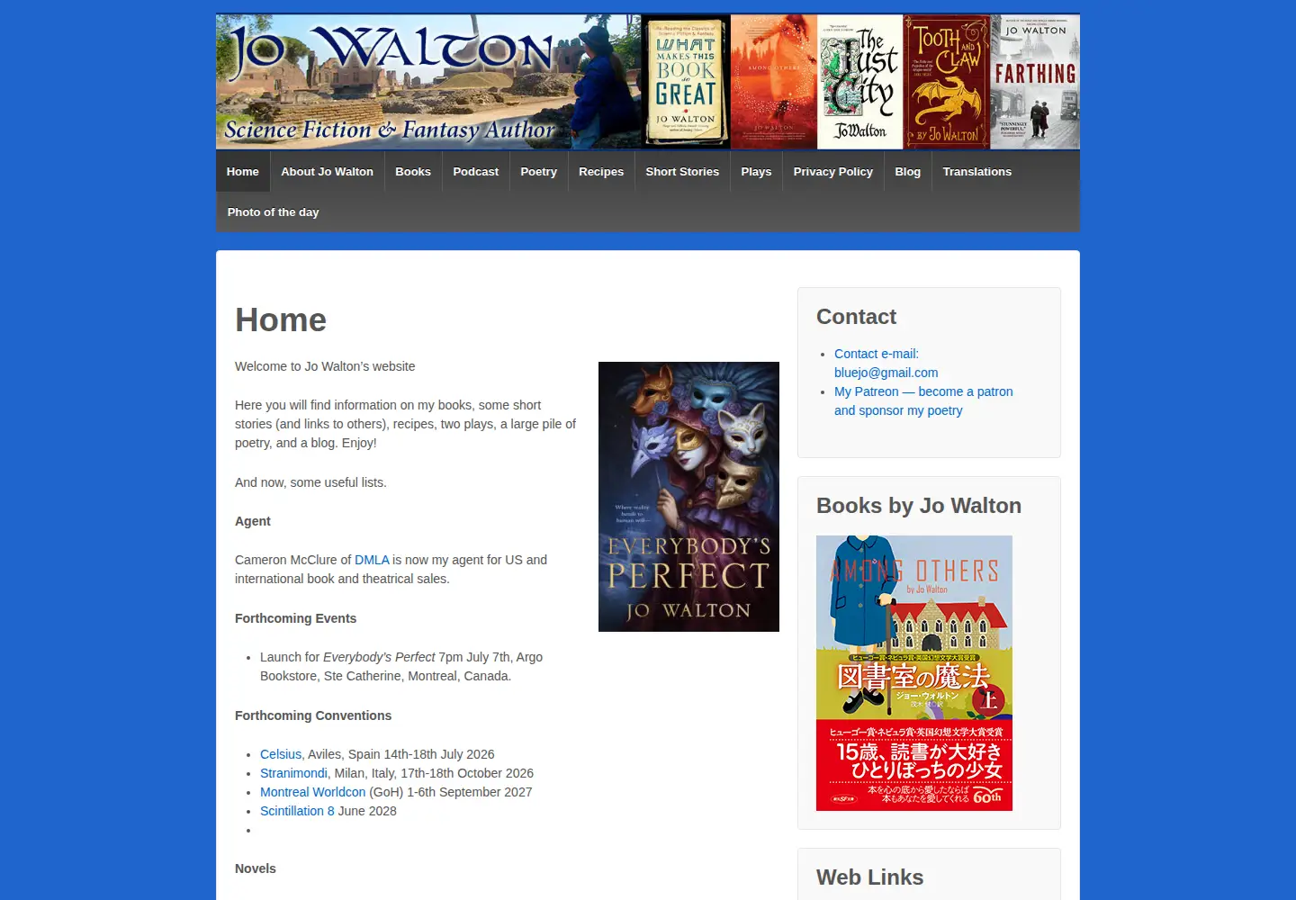 Screenshot of jowaltonbooks.com