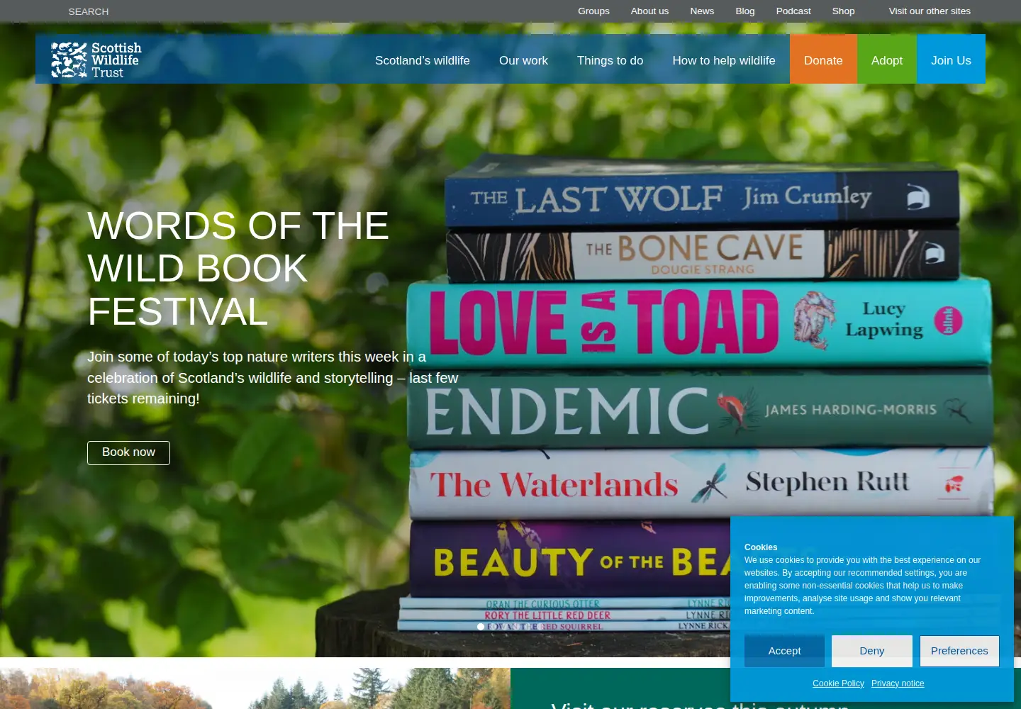 Screenshot of scottishwildlifetrust.org.uk