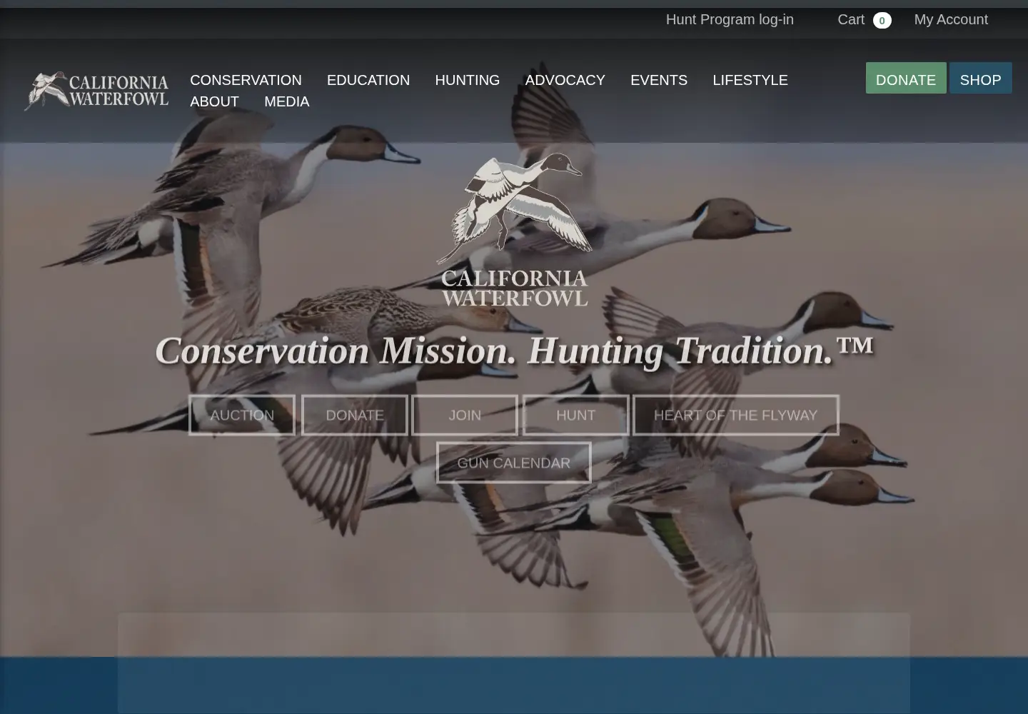 Screenshot of calwaterfowl.org