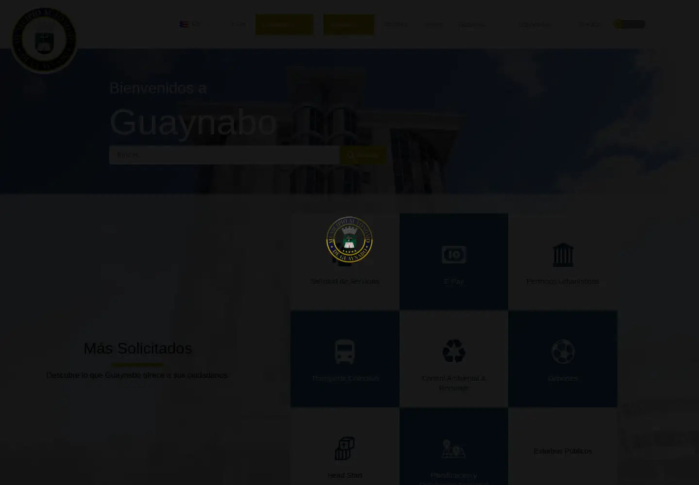 Captured homepage of guaynabocity.gov.pr in the current scan