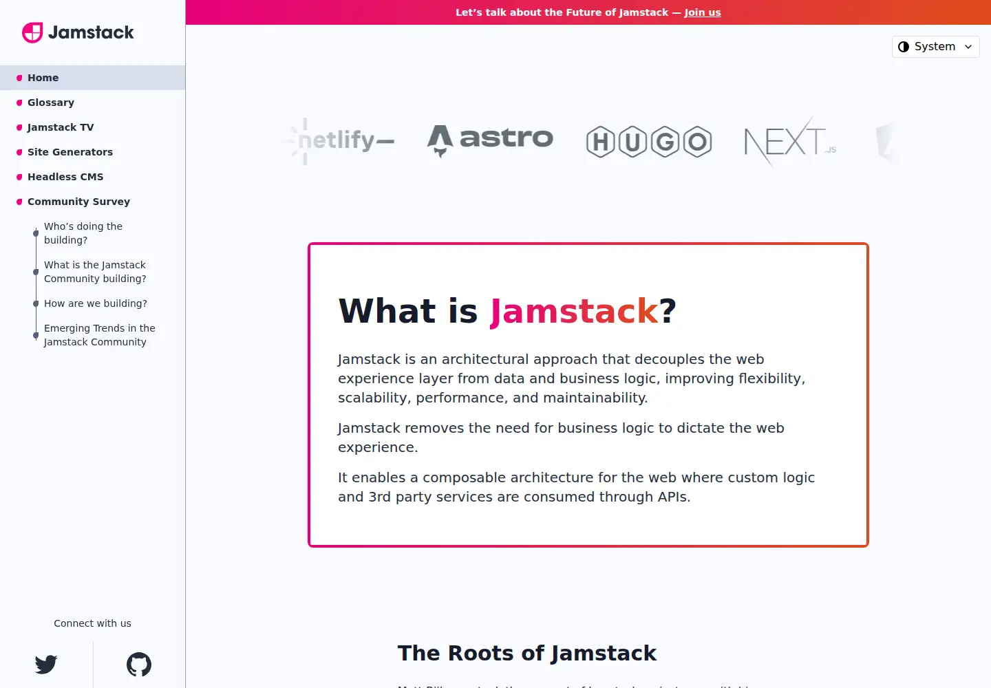 Screenshot of jamstack.org