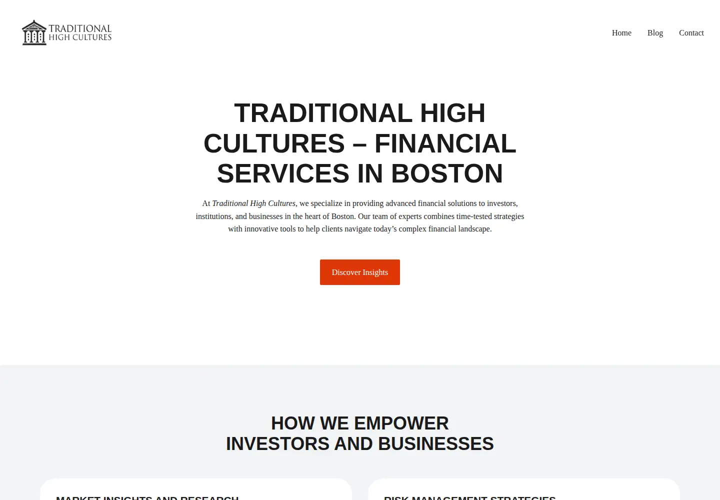 Captured homepage of traditionalhighcultures.org in the current scan