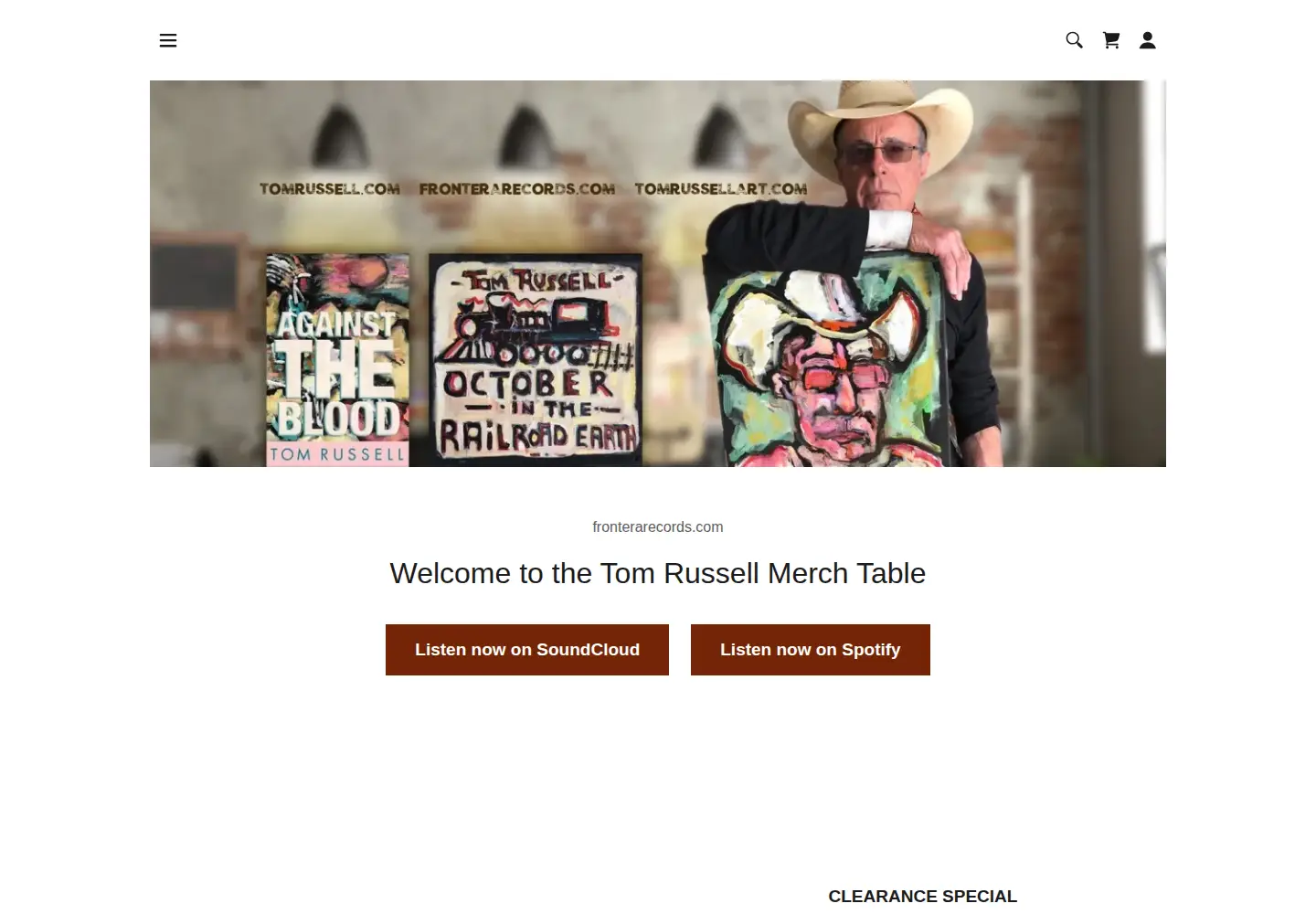 Captured homepage of fronterarecords.com in the current scan