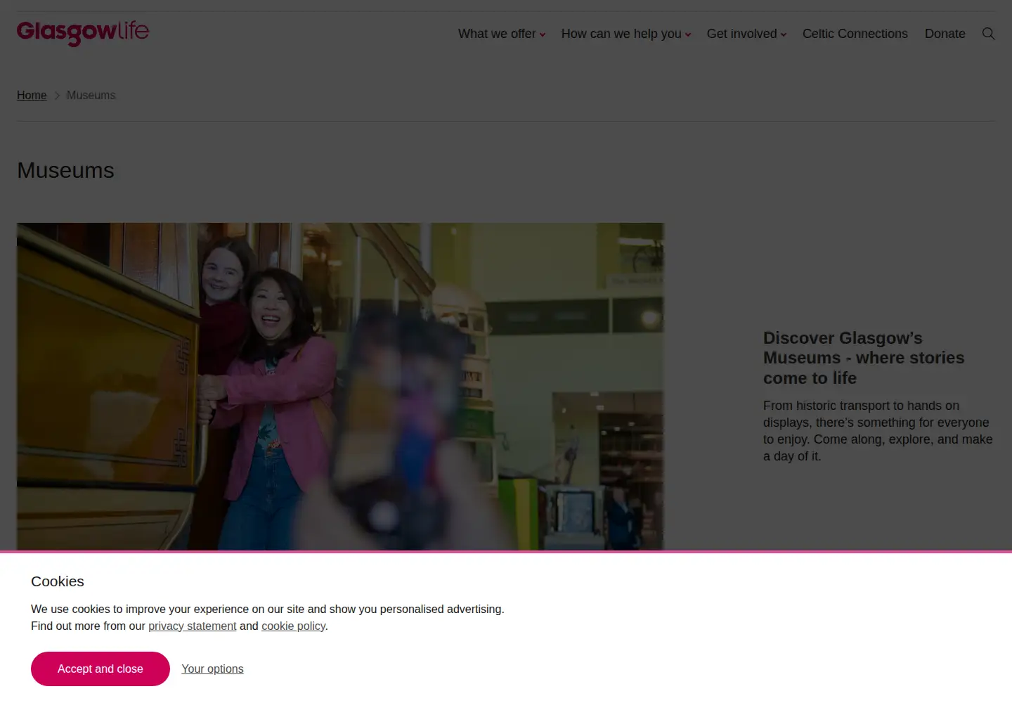 Screenshot of glasgowmuseums.com