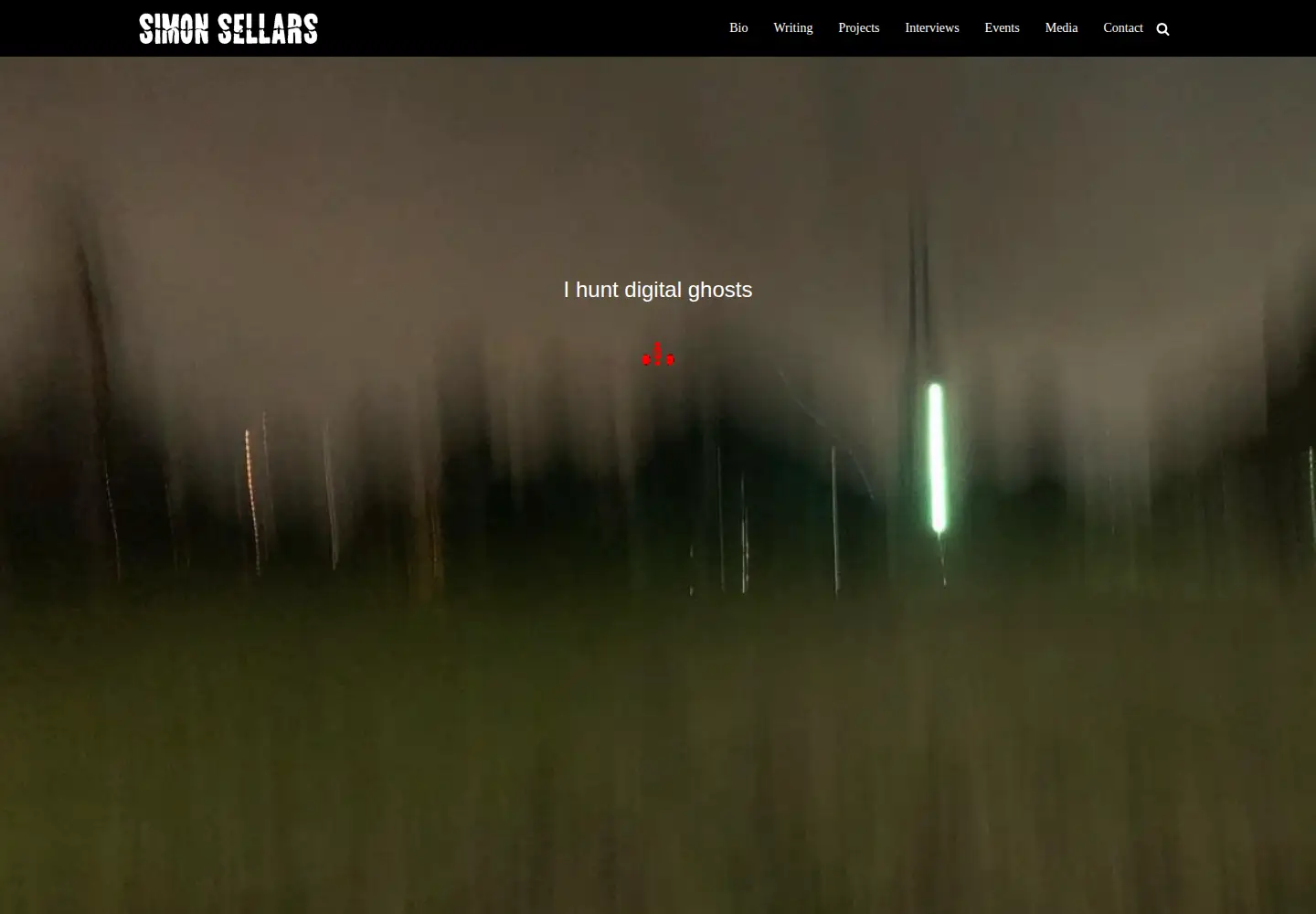 Captured homepage of simonsellars.com in the current scan