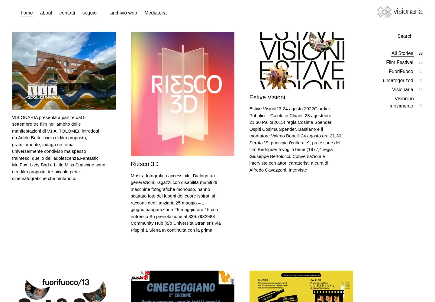 Screenshot of visionaria.eu