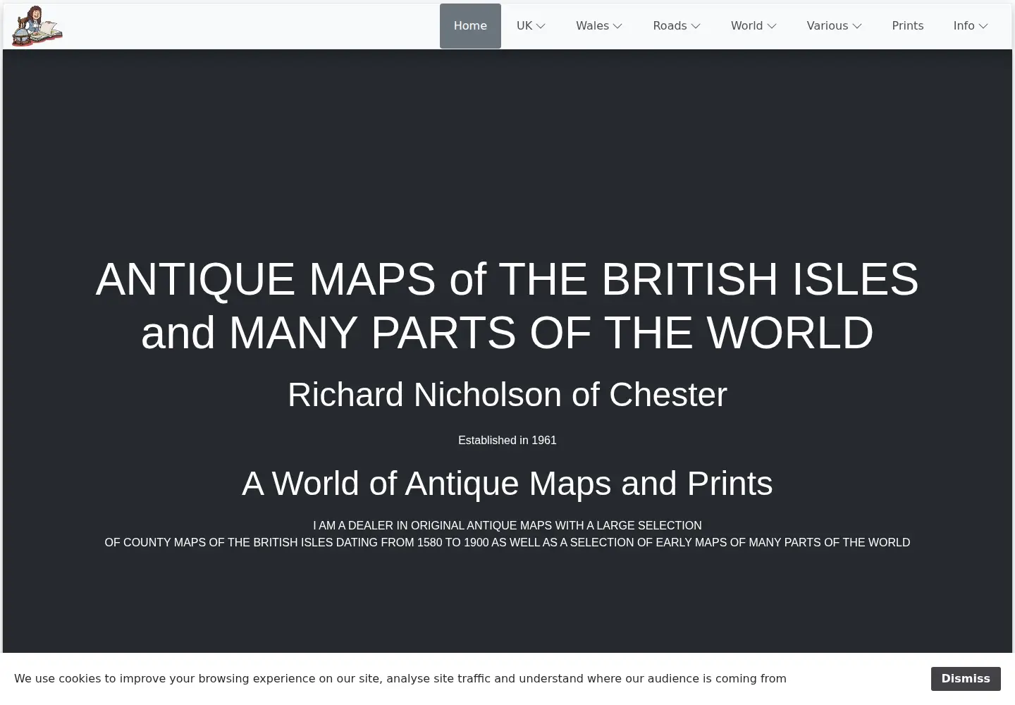 Screenshot of antiquemaps.com