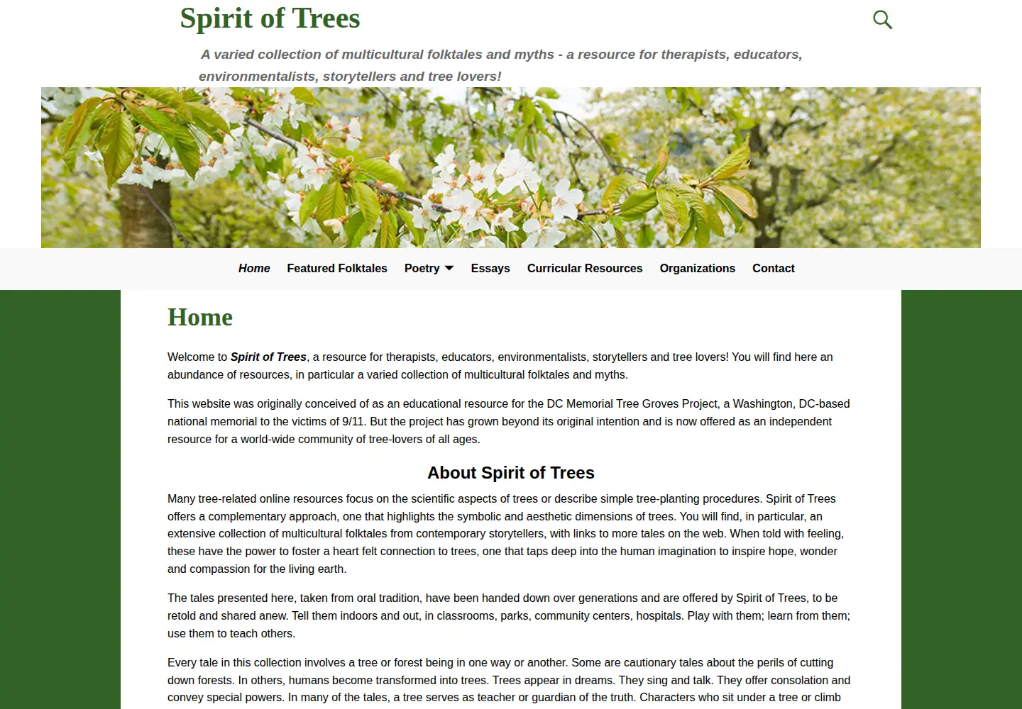 Screenshot of spiritoftrees.org