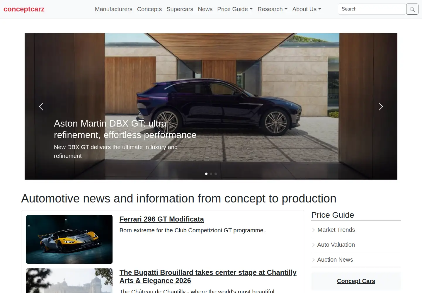 Screenshot of conceptcarz.com
