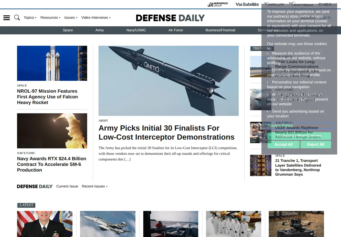 Screenshot of defensedaily.com