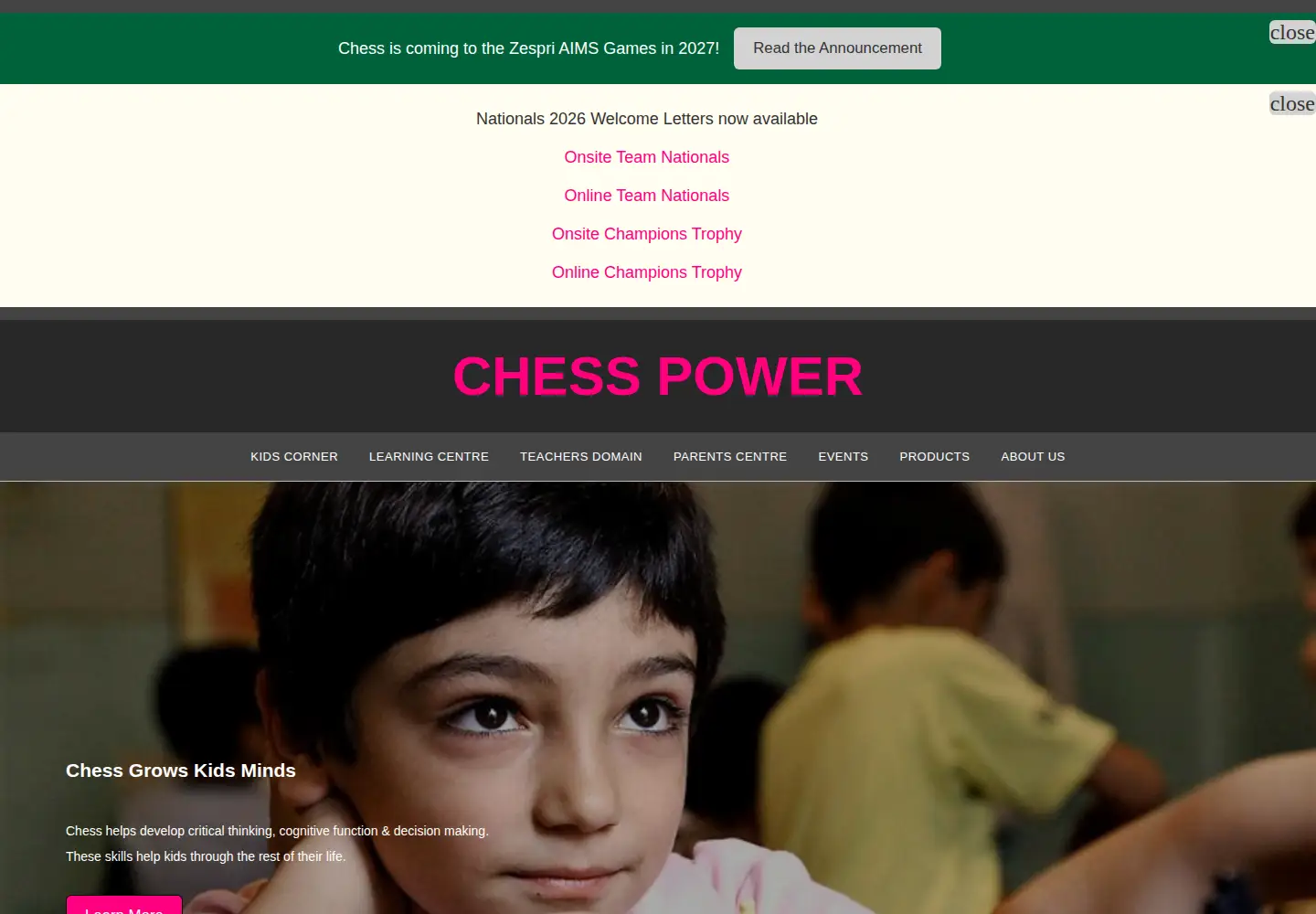 Screenshot of chesspower.co.nz