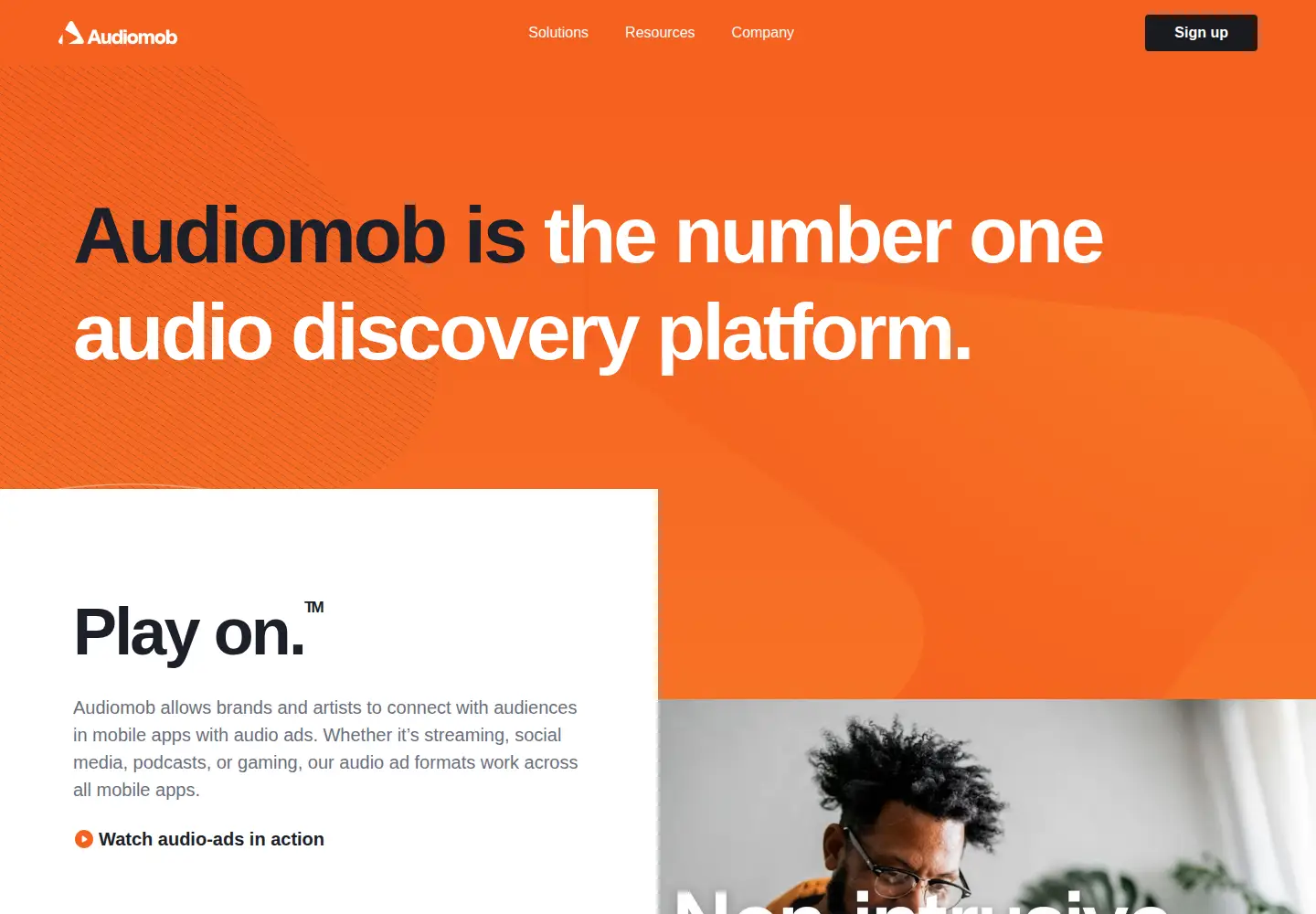 Screenshot of audiomob.com