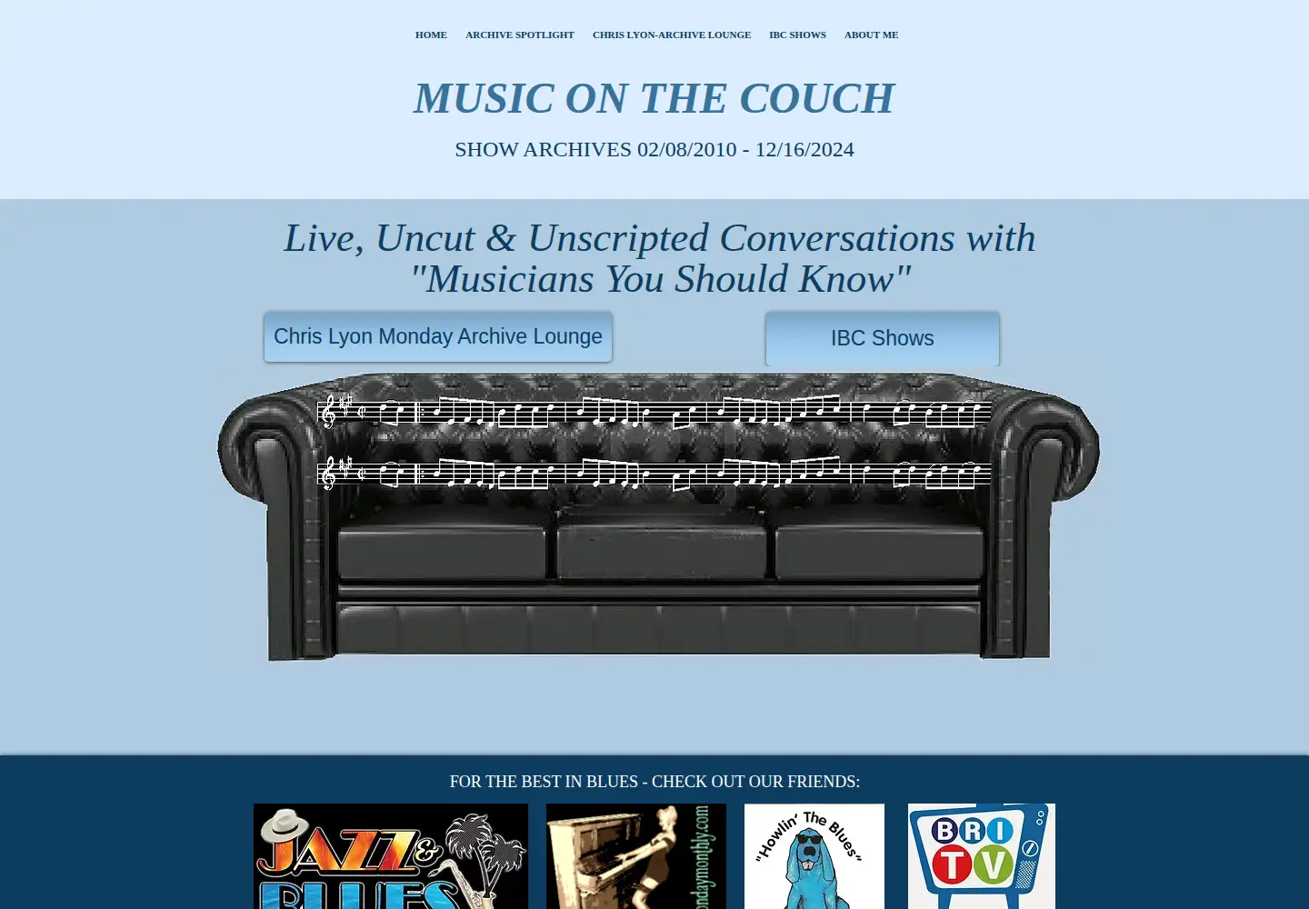 Screenshot of musiconthecouch.com