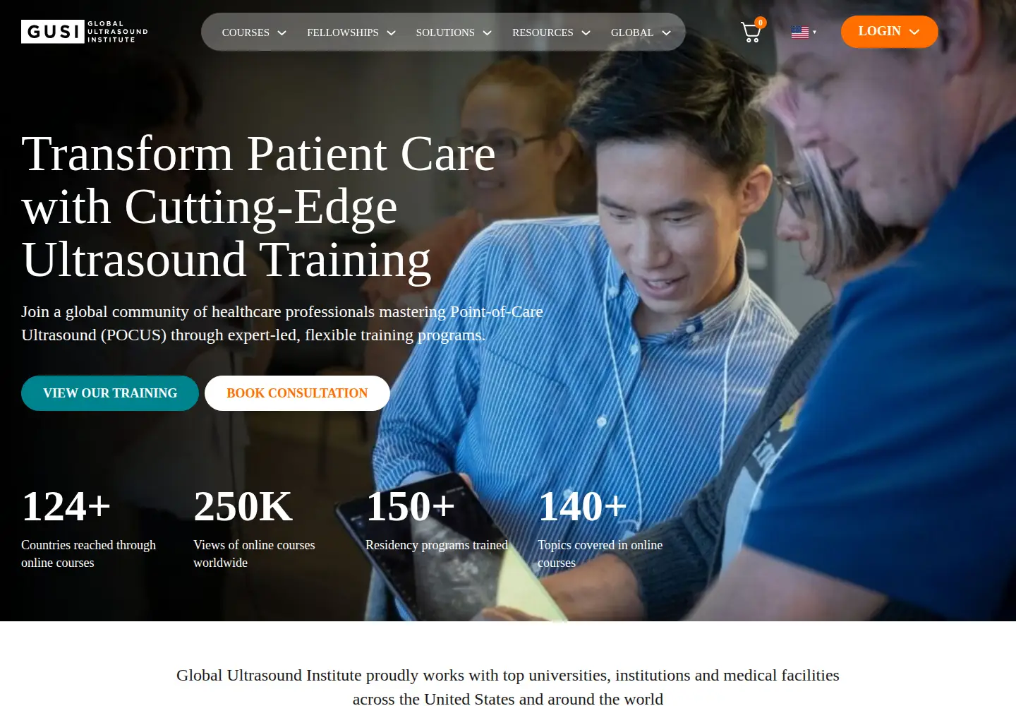 Screenshot of globalultrasoundinstitute.com