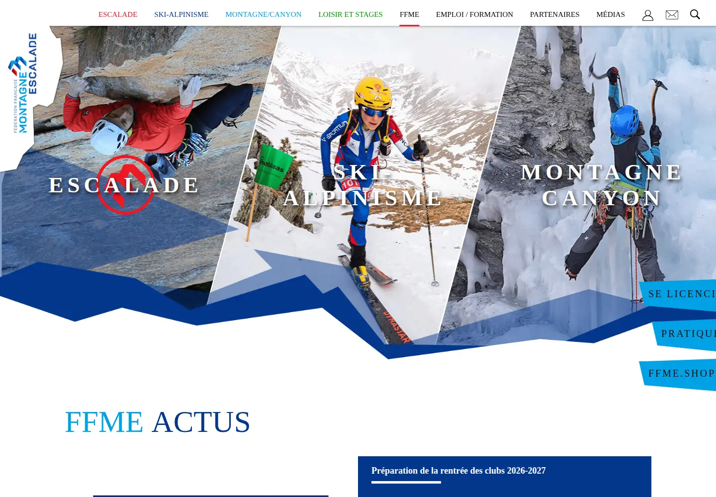 Screenshot of ffme.fr